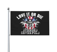 Avenged metal band Sevenfold Drapeau double face 90 x 150 cm avec œillets métalliques - Motif Deathbat A7X - Rock métal - Pour chambre/festival