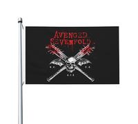 Avenged metal band Sevenfold Drapeau double face 90 x 150 cm avec œillets métalliques - Motif Deathbat A7X - Rock métal - Pour chambre/festival
