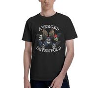 Avenged Metal Band T-Shirt Homme 100% Coton à Manches Courtes avec Logo Deathbat et Motif Rock Vintage, idéal pour Les Fans Medium