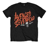 Avenged Sevenfold - T-Shirt # S Black Unisex # Orange Splatter [Import]