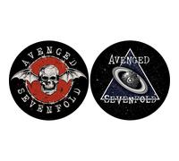 Avenged Sevenfold - Tourne-disque numérique, tête de mort Lot de 2 RO9698 (Taille unique) (Noir/Rouge/Blanc)