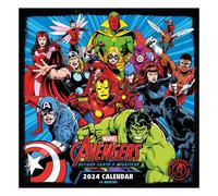 Calendrier 2024 Marvel Avengers - Agenda mensuel 30 cm x 30 cm, cadeaux Marvel pour homme et femme, cadeaux Marvel pour garçons et filles, calendrier pour enfants - Produit officiel