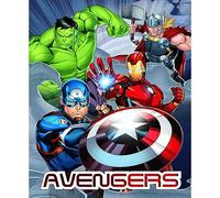 Avengers| Couverture Soft Touch | Plaid Coral | 100x150 | Marvel