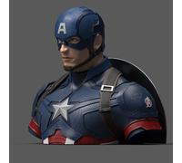 Semic Distribution- Buste Tirelire Captain America Deluxe-Marvel Avengers Endgame, 71430010303, Multicouleur