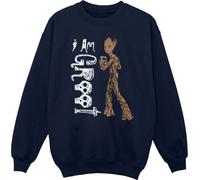 Avengers Infinity War - "I Am Teenage Groot" Sweat-shirt pour fille BI2161 (128) (Bleu marine)