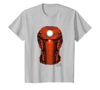 Avengers Iron Man Chest Burst T-Shirt, Enfant, Argent, 2 Ans