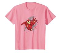 Avengers Iron Man Splash T-Shirt, Enfant, Rose, 6 Ans
