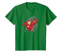 Avengers Iron Man Splash T-Shirt, Enfant, Vert Kelly, 6 Ans