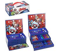 Avengers Kids Lot de 52 crayons de coloriage avec aquarelle, feutres et crayons de couleur pour enfants