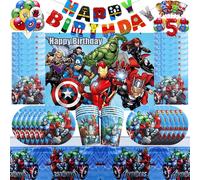 Avengers Marvel décorations de fête thème super-héros Kit de vaisselle ballon déco joyeux anniversaire bannière fournitures pour garçons cadeaux 10 Invitation card