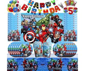 Avengers Marvel décorations de fête thème super-héros Kit de vaisselle ballon déco joyeux anniversaire bannière fournitures pour garçons cadeaux 10 Invitation card