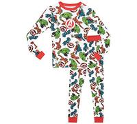 Avengers Marvel - Ensemble De Pyjamas Garçon - Bien Ajusté - Blanc/Multicolore - 7 a 8 Ans