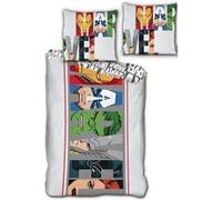 Aymax! Parure de lit enfant Avengers Marvel Microfibre Gris Lavable en machine
