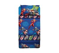 Avengers, Parure de lit Simple, Parure de lit Simple Disney, Drap Plat, taie d'oreiller, Bleu, Marvel, Disney, 100% Coton, Produit Officiel