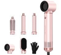 AVENHO Brosse Soufflante 5 en 1, Lisseur Boucleur Multifonction, Séchage, Lissage, Volume et Coiffage, Léger et Compact pour Voyage - Blush