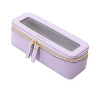 Aveniee Trousse de toilette transparente pour pinceaux de maquillage, petite trousse de toilette de voyage pour femme, trousse de maquillage fine avec double fermeture éclair, jolie trousse de voyage