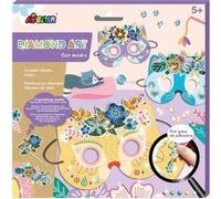 Avenir 6301767 DIY Masques de bijoux, motif chat, kit de bricolage pour enfants, kit créatif, dès 5 ans, Diamond Art, masques de chats, déguisement, multicolore