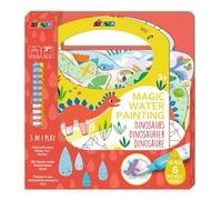 Avenir 6301776 Jeu à colorier dinosaure 3 en 1 Kit créatif avec jeux, autocollants et images à colorier DIY pour enfants à partir de 3 ans