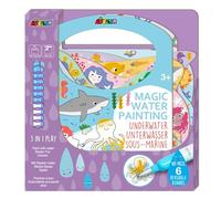 Avenir Jeu de coloriage sous-marin 3 en 1 - Kit créatif avec jeux, autocollants et images à colorier - Pour enfants à partir de 3 ans