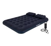 AVENLI Matelas gonflable de camping - 191 x 137 x 22 cm - Gris - Pour 2 personnes - Avec coussin et pompe à main - Matelas d'appoint confortable et lit de camping - Robuste - Pour la maison, le