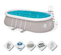 Avenli Piscine autoportante Ovale avec Structure, Gris 540x304x106 cm Gris