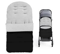 Avenly Chancelière pour poussette - Imperméable - Avec fermeture éclair - Amovible et lavable en machine - Universelle - Pour toutes les poussettes Prams - Gris