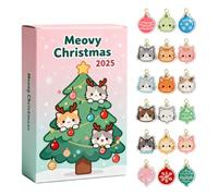 Avent De Noël 2025 Pour Les Amoureux Des Chats - Calendrier 24 Jours Compte À Rebours Acrylique 2D Décorations | Pendentif Arbre De Noël | Pour Famille Adultes Cadeaux De Chaussettes