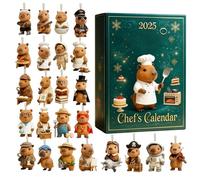 Avent de Noël - Pendentifs mignons en acrylique 2D - Jouet de l'Avent Capybara de 24 jours | Pour voiture, fête de vacances, cheminée, poignée de porte festive