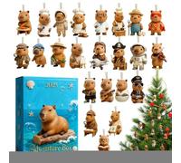 Avent du Capibara | Figurines acryliques 2D | Arbre Capibara Compte à rebours de 24 jours - Pour salle de classe, fête de Noël, Tradition, célébration, hiver, poignée de porte sac à dos