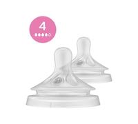 Philips AVENT Natural à Réponse Naturelle SCY964/02 Lot de 2 tétines débit 4 - Rapide