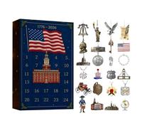 Avent Patriotique De Noël - 24 Jours 2D Acrylique Décoration Saisonnière | Calendrier Décoration Fêtes Compte-Rebours | Pour Amateurs D'Histoire Collectionneurs Porte D'Entrée Bureau Salon Chambre Jar