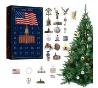 Avent Patriotique De Noël | 24 Jours Décoration De Fête En Acrylique 2D | Calendrier Décoration Fêtes Compte-Rebours,Pour Amateurs D'Histoire Collectionneurs Porte D'Entrée Bureau Salon Chambre Jardin