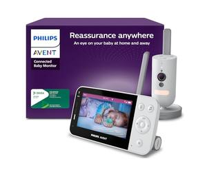 AVENT Philips babyphone Video connecté avec Wi-FI, caméra HD de Haute qualité, Vision Nocturne Infrarouge, détection des Pleurs, Audio bidirectionnel, 12 Heures d'autonomie en Mode éco, SCD951/26