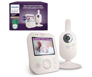 AVENT Philips Babyphone vidéo Premium, Certifié DEKRA, privé et sécurisé avec caméra et Audio, écran de 3,5", Zoom x4, Vision Nocturne, berceuses, température ambiante, 12h en Mode Eco, SCD891/26