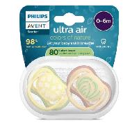 Philips AVENT Sucette Ultra Air jour 0-6M Imprimé Nature 2 pièces sans BPA
