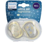 Philips Avent Sucette Ultra Air Night Neutral SCF376/01 +18 Mois 2 Pièces