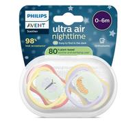 Avent Sucette Ultra Air Nuit 0-6M Pastelle x2, sans BPA