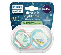 Philips Avent Sucette +6m Air Night Singe/Caméléon 2 Pièces