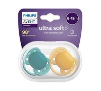Avent Sucette Ultra Douce 6-18m Neutre Lot de 2