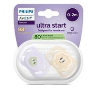 Avent Sucette Ultra Start jour 0-2M Imprimé Pastelle x2 silicone, sans BPA