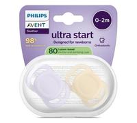 Avent Sucette Ultra Start jour 0-2M Uni Pastelle x2 silicone, sans BPA