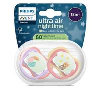 Avent Sucettes Ultra Air nuit 6-18 M Pastelle x2, sans BPA