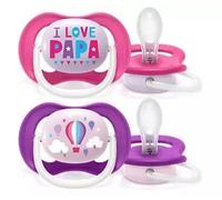 AVENT Suceur Ultra Air Animaux, 6-18m - J'aime Papa, rose/lilas