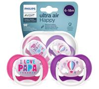 Avent Ultra Air 6-18m Sucette + Étui Multicolore