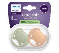 Philips AVENT Sucette Ultra-douce SCF093/05 +18m Terre cuite/kaki 2 pièces