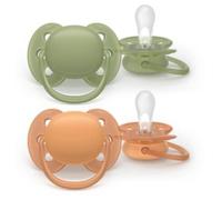 Philips AVENT Sucette Ultra-douce SCF093/05 +18m Terre cuite/kaki 2 pièces