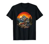 Aventure au Coucher du Soleil en Train à Vapeur Mountain Railroad T-Shirt