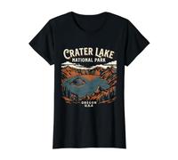 Aventure au Parc National du lac Crater T-Shirt Graphique avec Valeur, Femme, Noir, XL