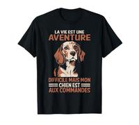 Aventure avec Mon Chien Commandant Cadeau Humour Chasse Amis T-Shirt