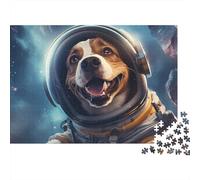 Aventure Chien Spatial Paquet 1000 Pièces Premium Carton Explorateur Spatial Cartoon Puzzle, Jeu Logique Adultes, Soulagement Stress, Cadeau & Activité Couple 70x50cm/1000pcs